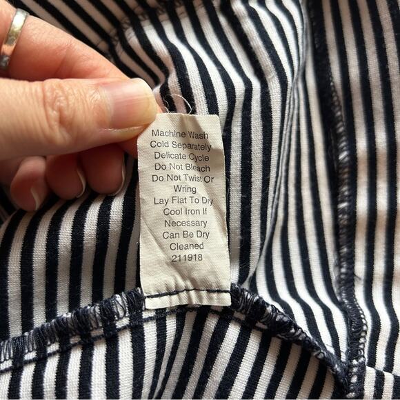 CAbi Navy/White Striped 3/4-Sleeve Double Breasted Blazer Jacket Size Medium - Picture 13 of 13